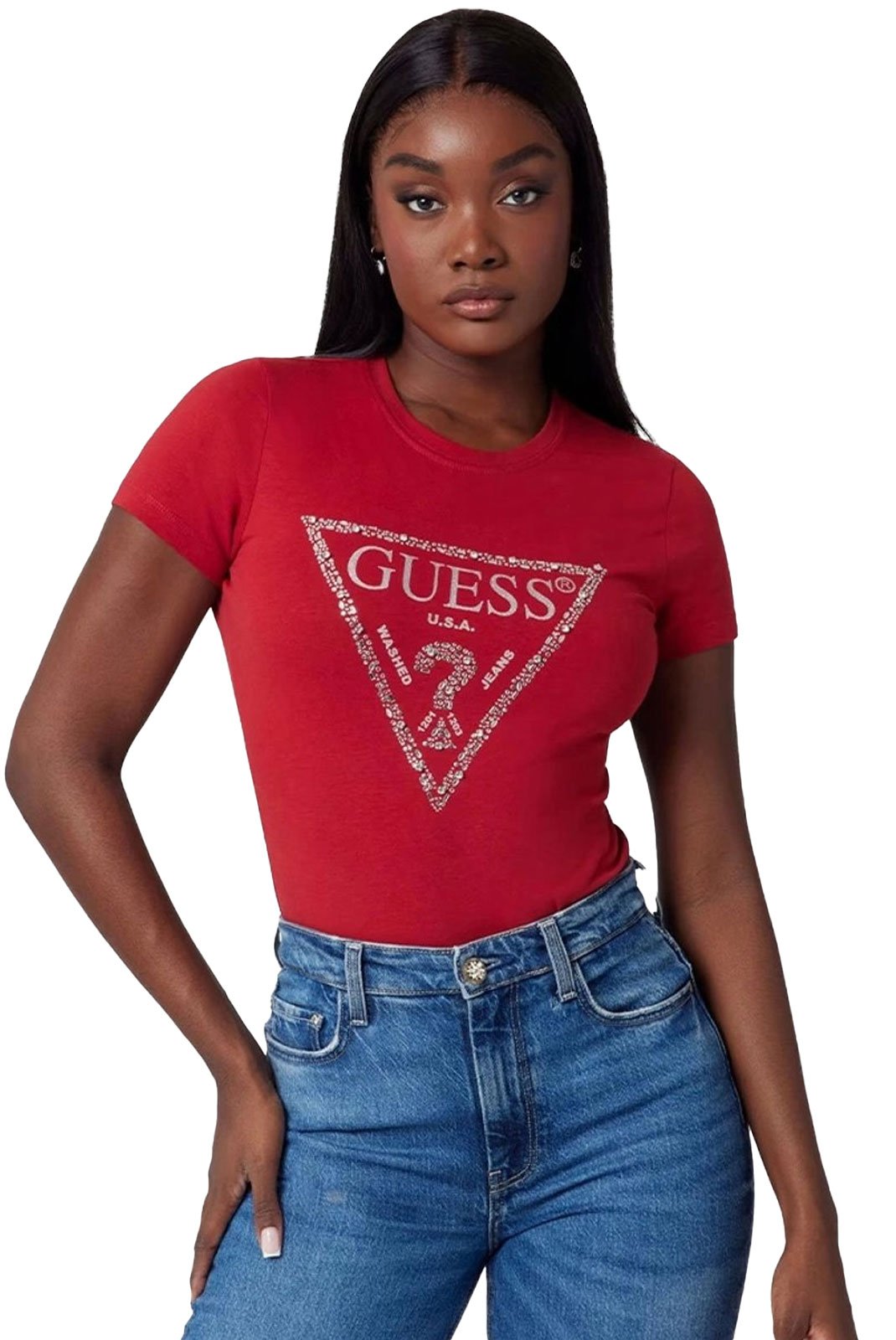 Tee shirt  Guess jeans W4PI0C J1314 A51D SIREN RED