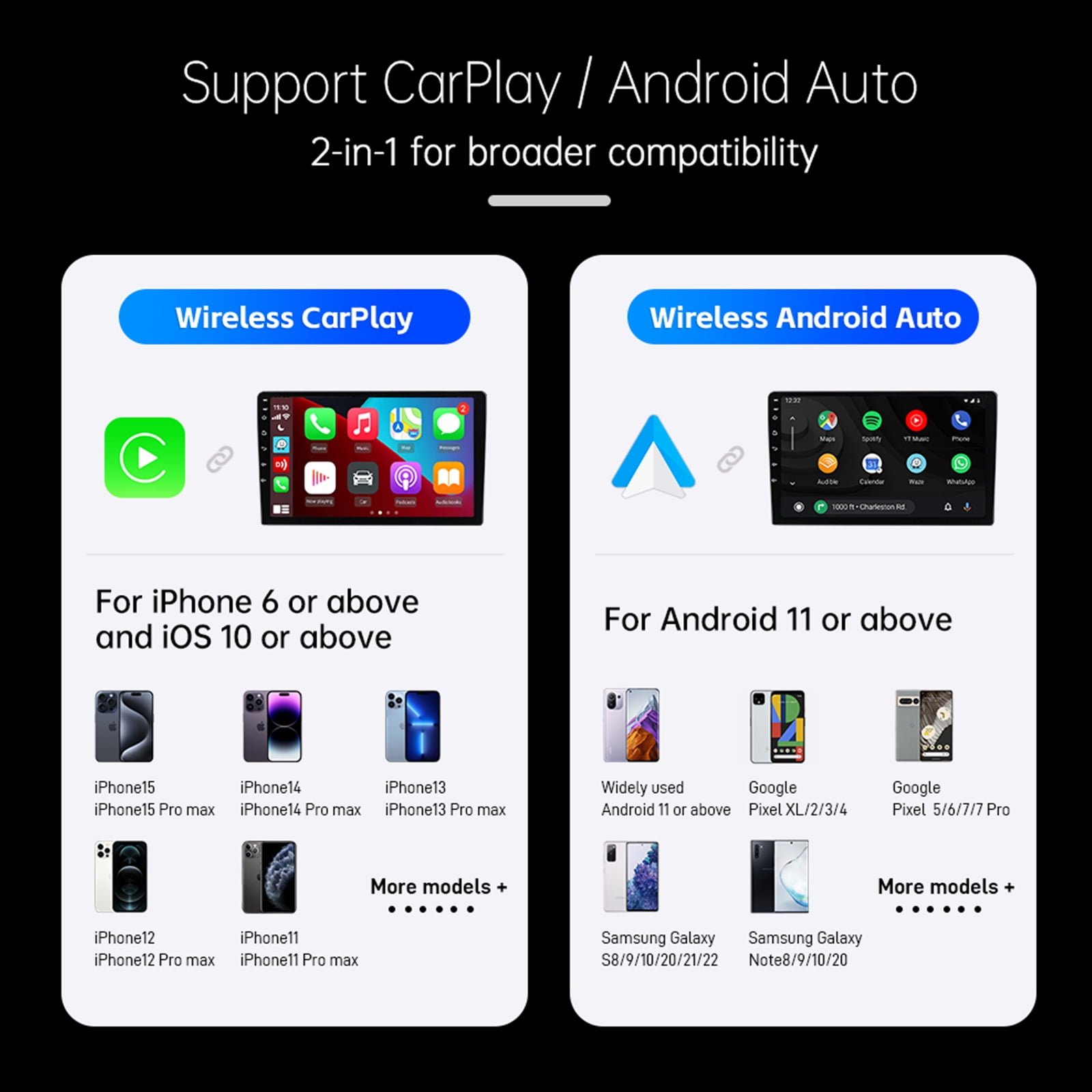 Carplay  I NEED ME ONE Wireless Usb Adapter Chrome/Noir