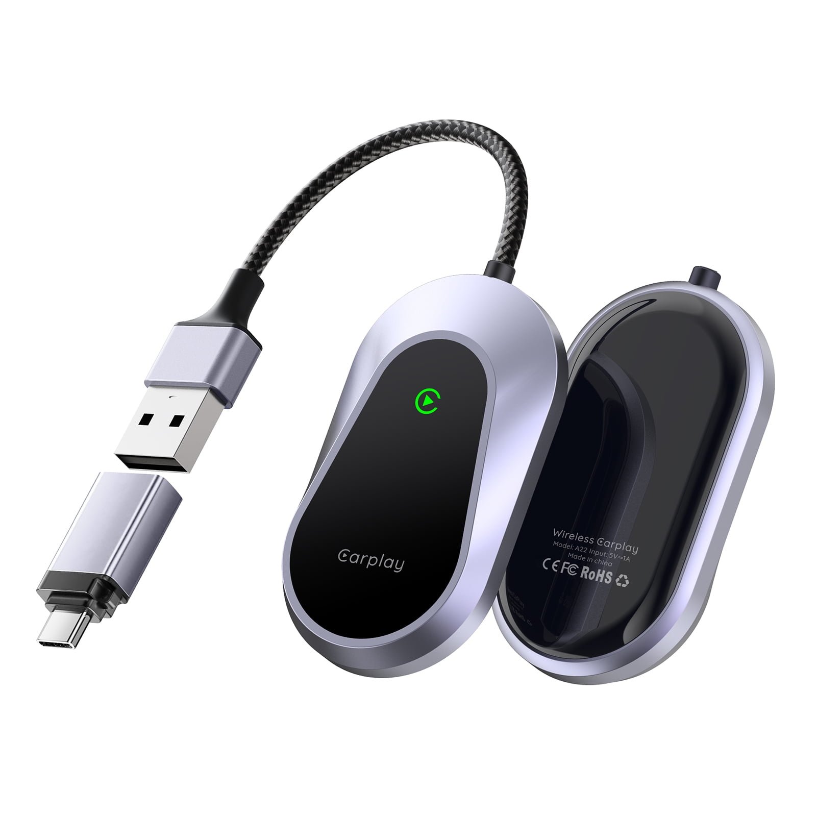 Carplay  I NEED ME ONE Wireless Usb Adapter Chrome/Noir