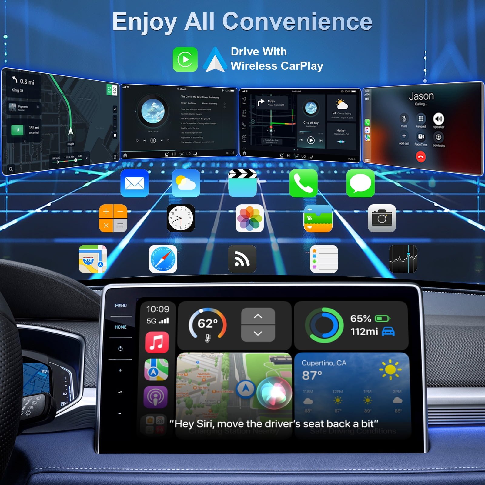 Carplay  I NEED ME ONE Wireless Usb Adapter Chrome/Noir