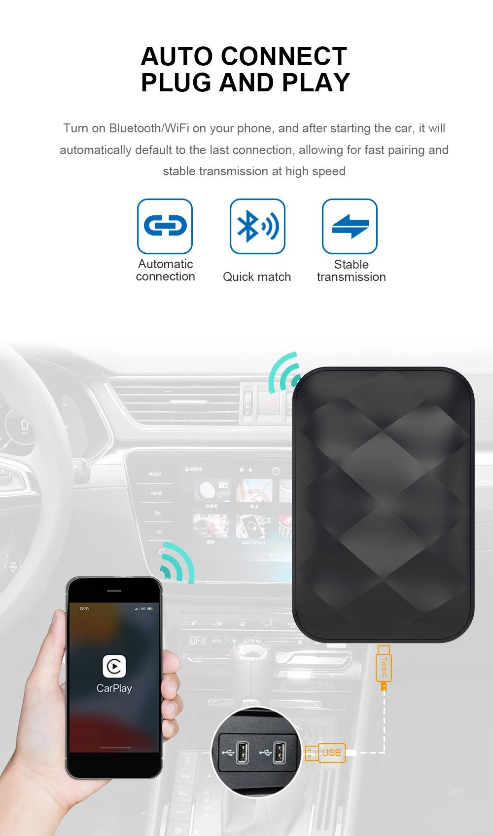 Carplay  I NEED ME ONE QP-A0235 Noir