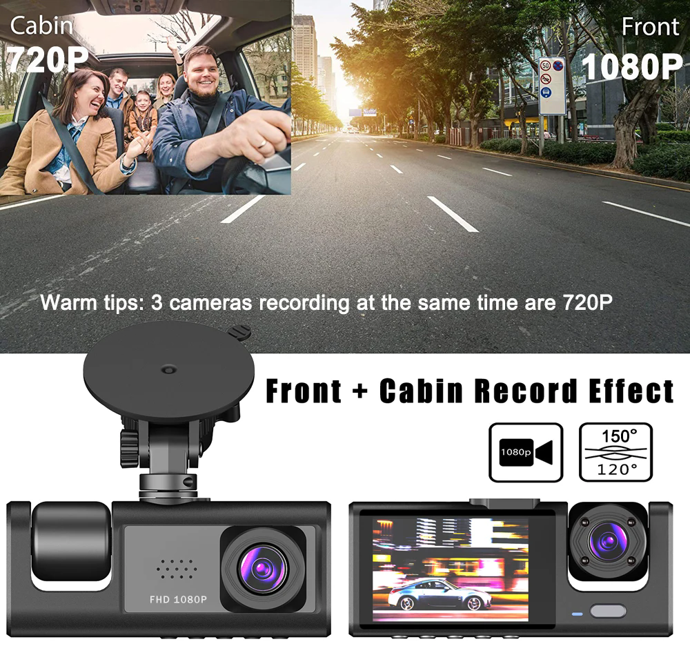 Dashcam  I NEED ME ONE INMO3LCDDC Noir