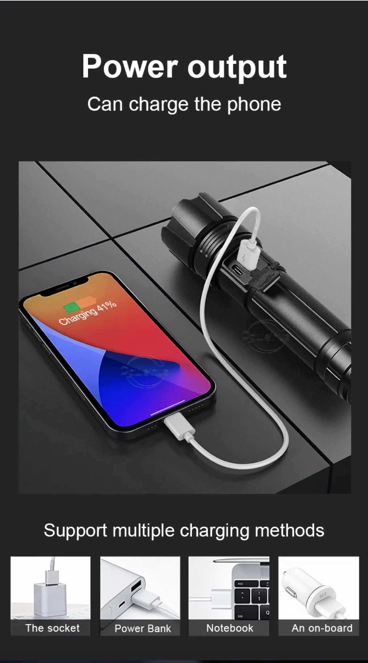 Lampe Torche  I NEED ME ONE INMOMPLFUR Noir