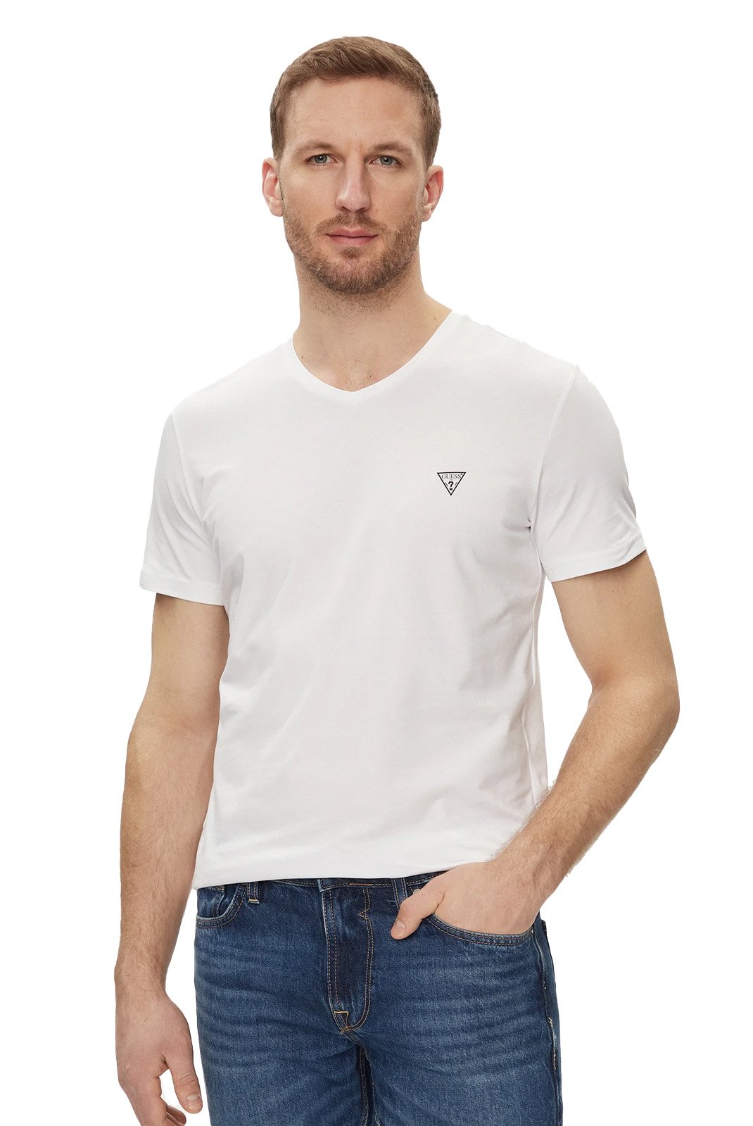 T-S manches courtes  Guess jeans U97M01 KCD31 A009 OPTIC WHITE