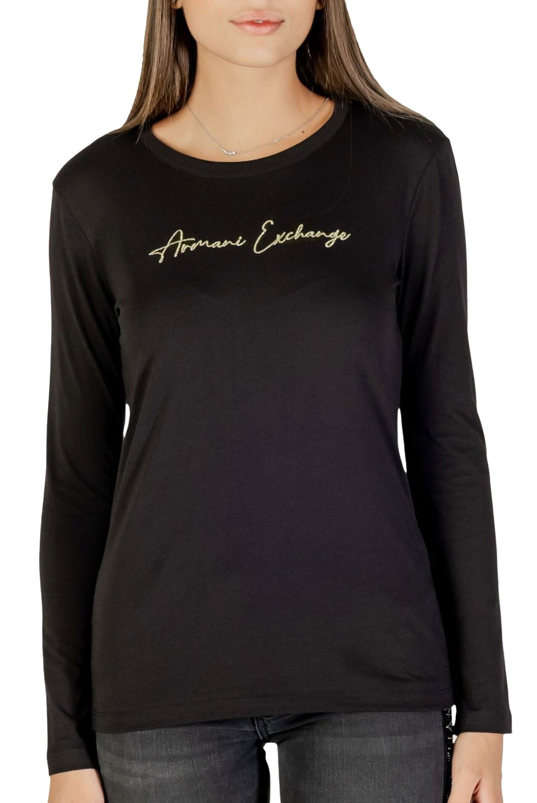 Tee shirt manches longues  Armani exchange XW001456 AF10356 MC021 BLACK / GOLD
