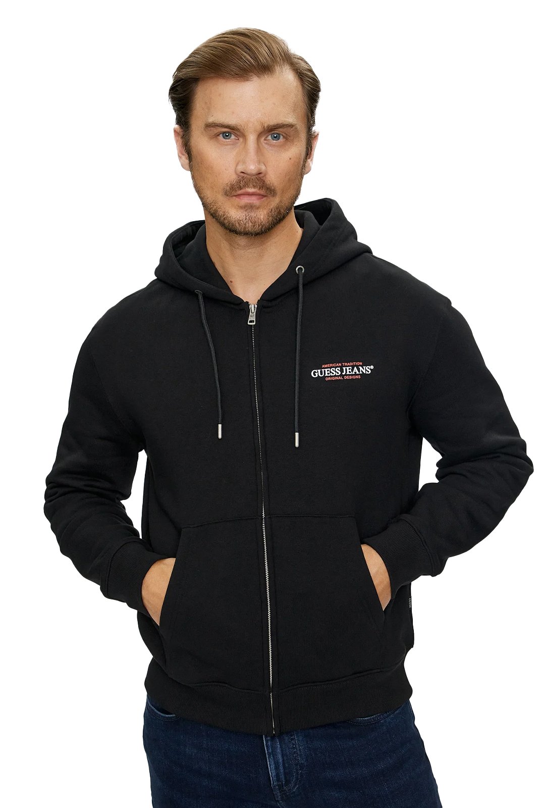 Sweats zippés  Guess jeans M4YQ27 K9V31 JBLK Jet Black A996