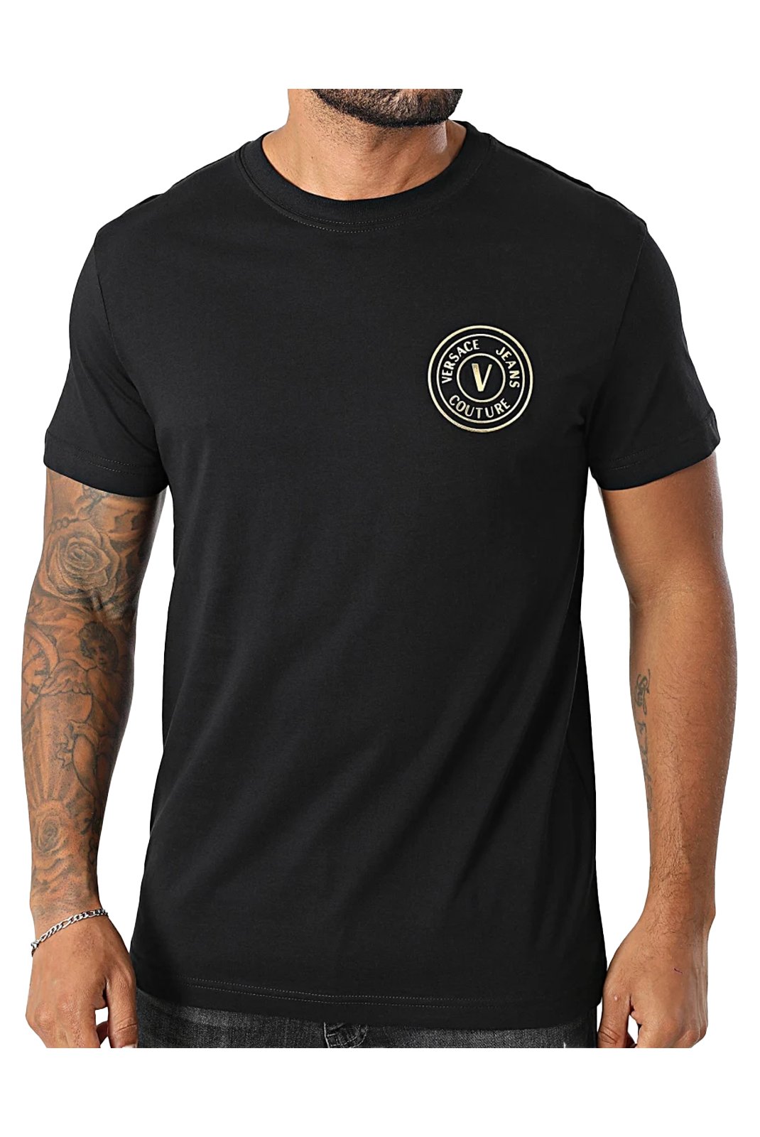 T-S manches courtes  Versace Jeans 79GAHT00 CJ00T G89 BLACK + GOLD
