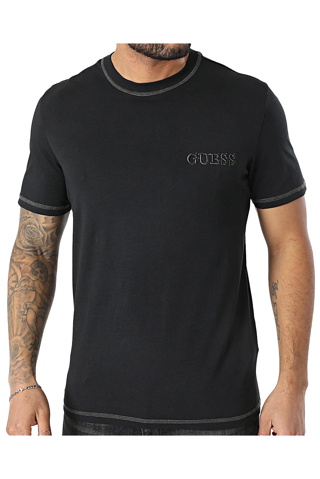 T-S manches courtes  Guess jeans U5RI01 KCAM1 JBLK Jet Black A996