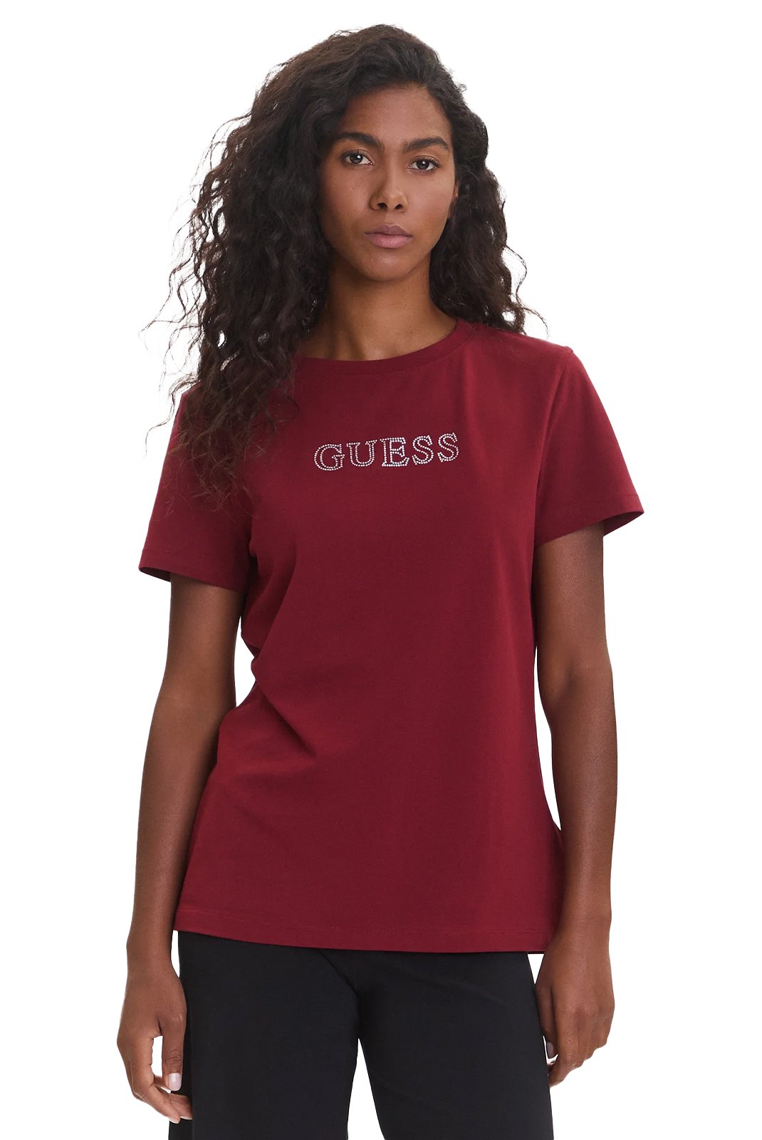 Tee shirt  Guess jeans V3BI11 J1314 A51I COLLEGIATE BURGUNDY