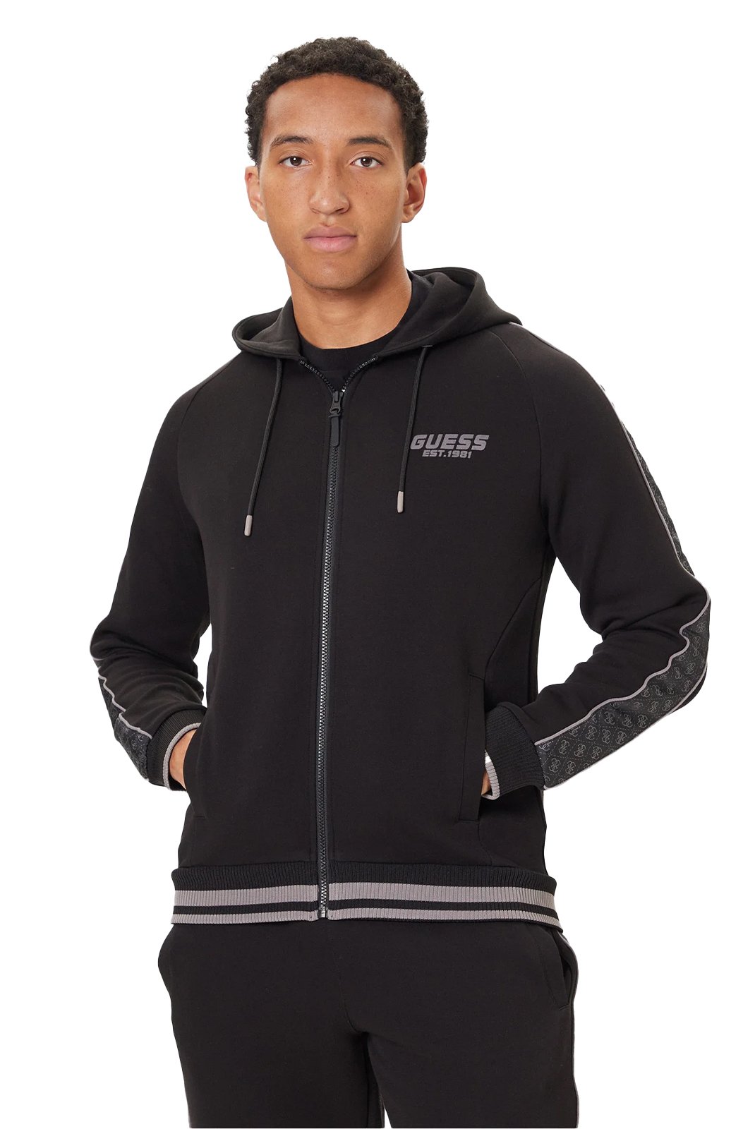 Sweats zippés  Guess jeans Z5BQ12 KB3P2 JBLK Jet Black A996
