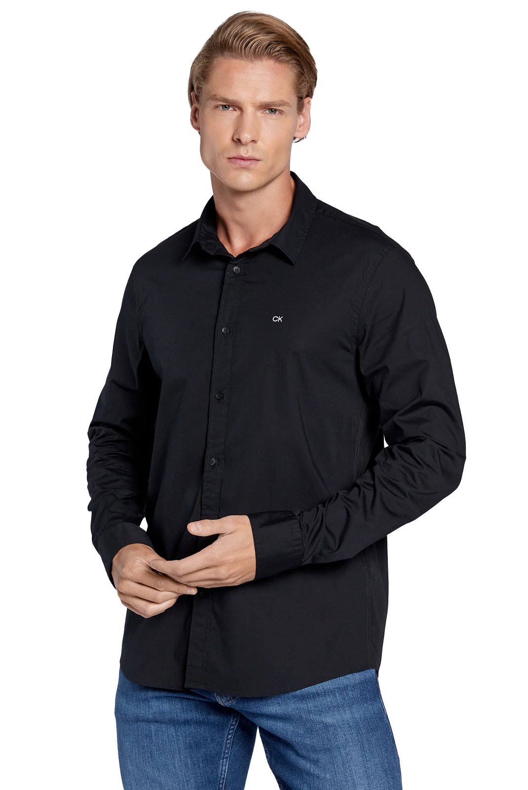 Chemises manches longues  Calvin klein K10K110856 BEH Ck Black