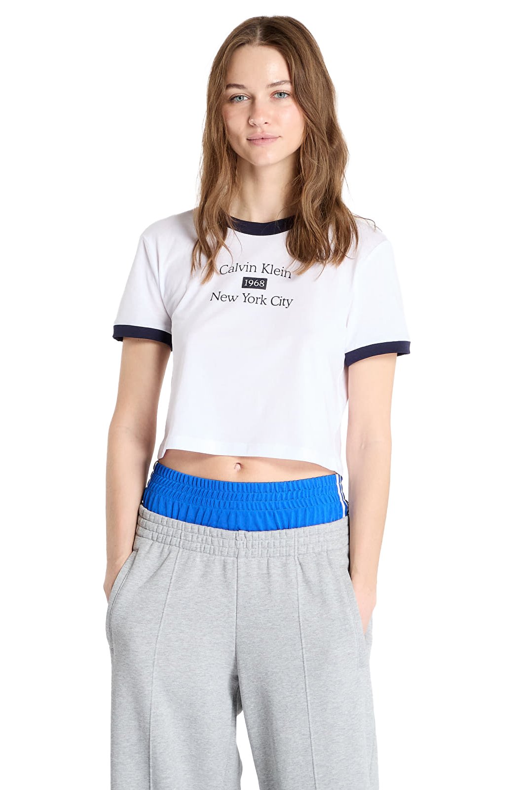 Tops & Tee shirts  Calvin klein LV047B808G VVD Brilliant White_Baritone Blue