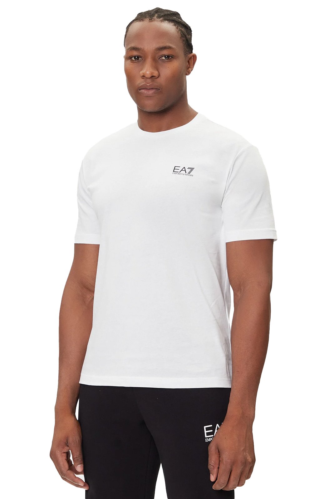 T-S manches courtes  Ea7 7M000567 AF10375 M0003 WHITE/BLACK