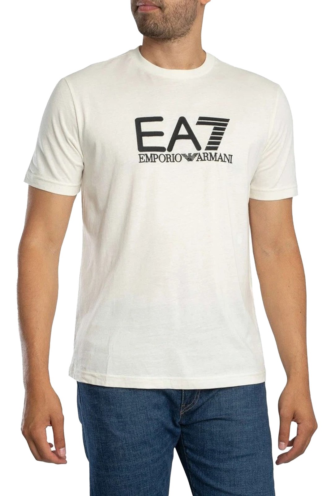 T-S manches courtes  Ea7 7M000898 AF10375 M1166 CREAM / BLACK