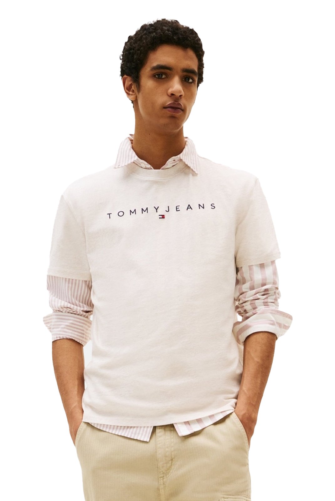 T-S manches courtes  Tommy Jeans DM0DM20744 AFK Oat Marl Htr