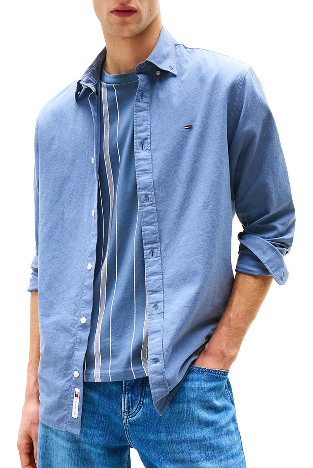 Chemises manches longues  Tommy Jeans DM0DM20875 PO6 Blue Moment