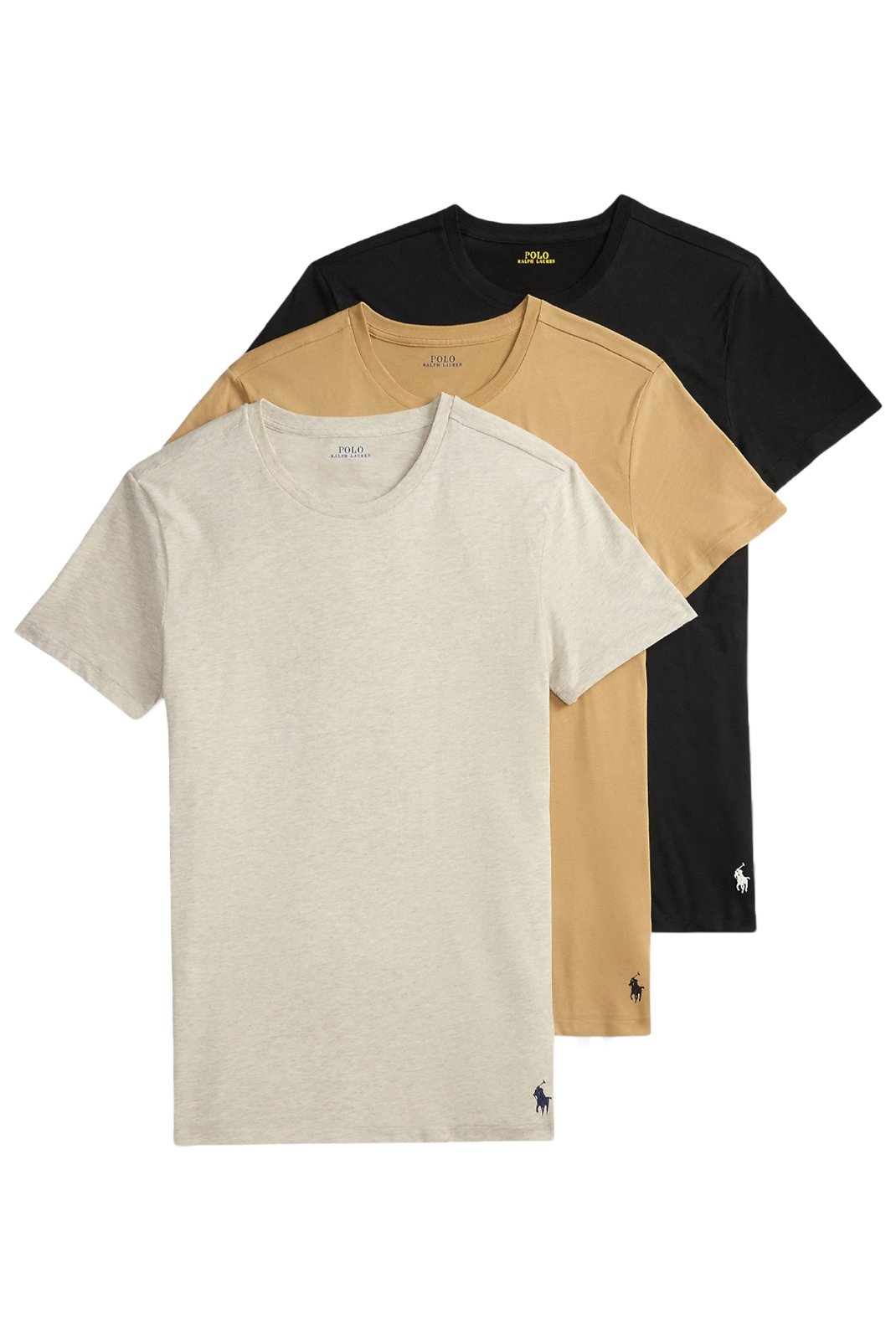 T-S manches courtes  Ralph lauren 714830304 044 3PK CLS CAMEL/LT SP HTR/BLK