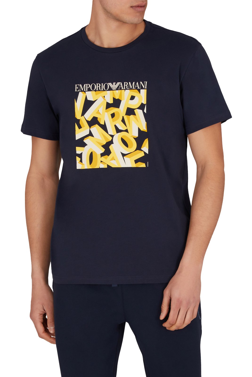 T-S manches courtes  Emporio armani EM000574 AF12349 FB064 BLUE PRINT LETTERING