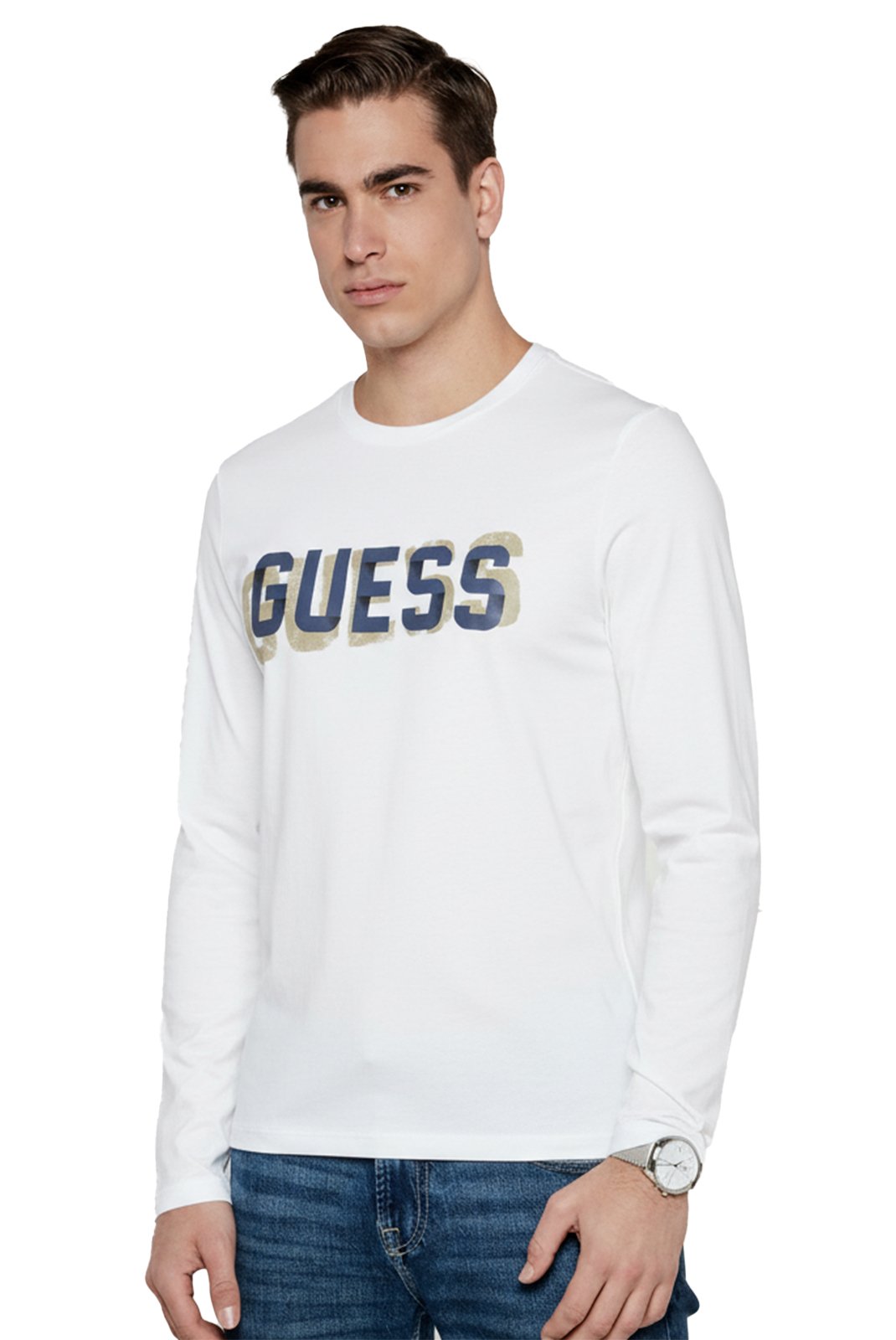 T-S manches longues  Guess jeans M4YI16 I3Z14 G011 Pure White