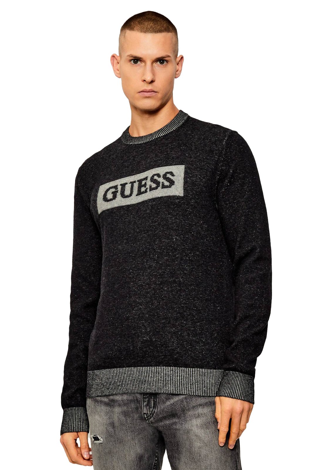 Pulls  Guess jeans M5BR28 Z0531 FJAQ BICOLOR BLACK/GREY M