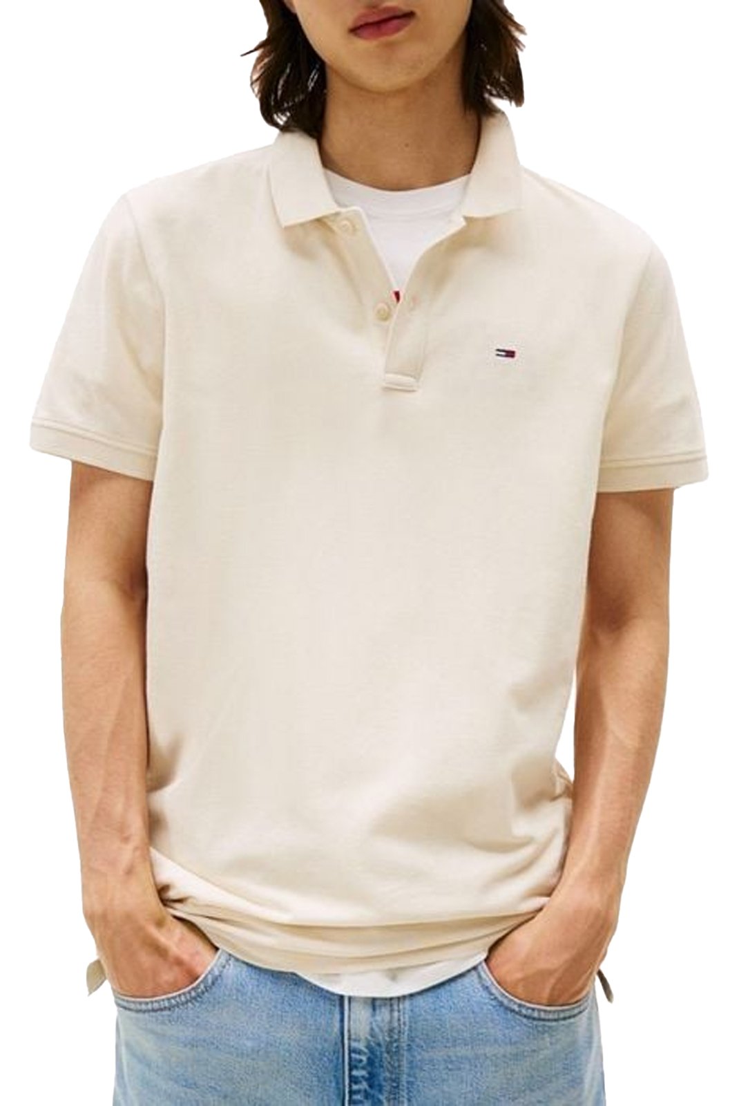 Polos manches courtes  Tommy Jeans DM0DM20676 ACH Desert Sand Dune