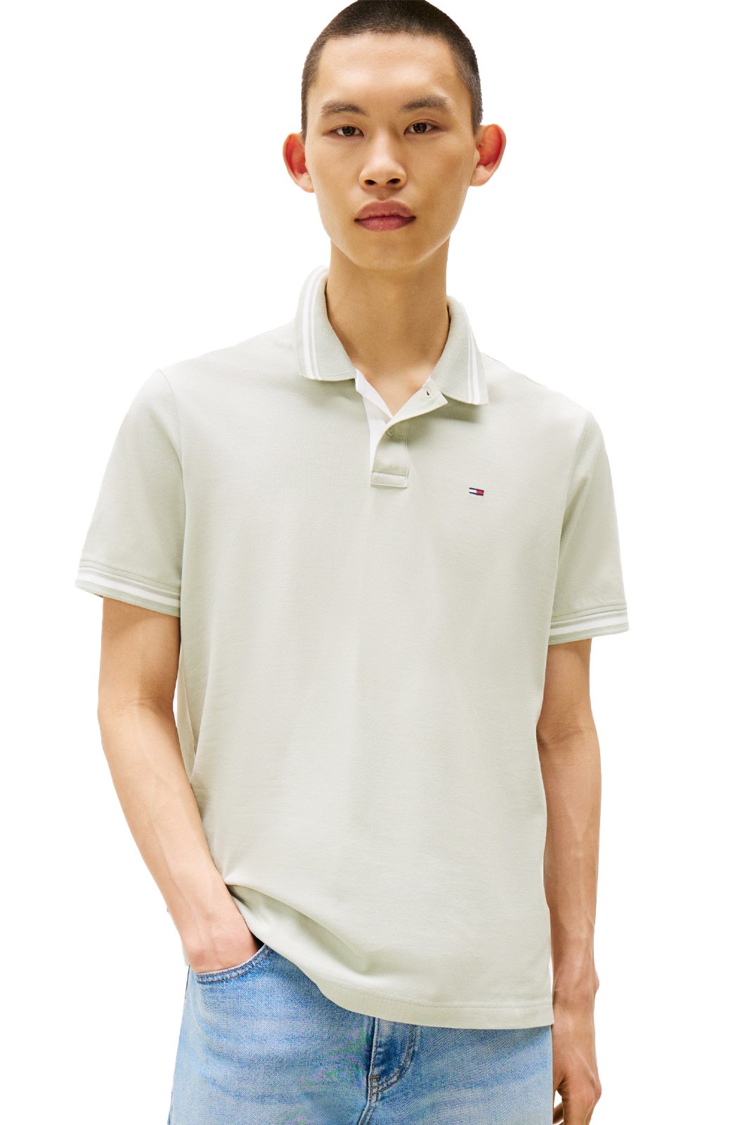 Polos manches courtes  Tommy Jeans DM0DM21846 M1C Misty Sage