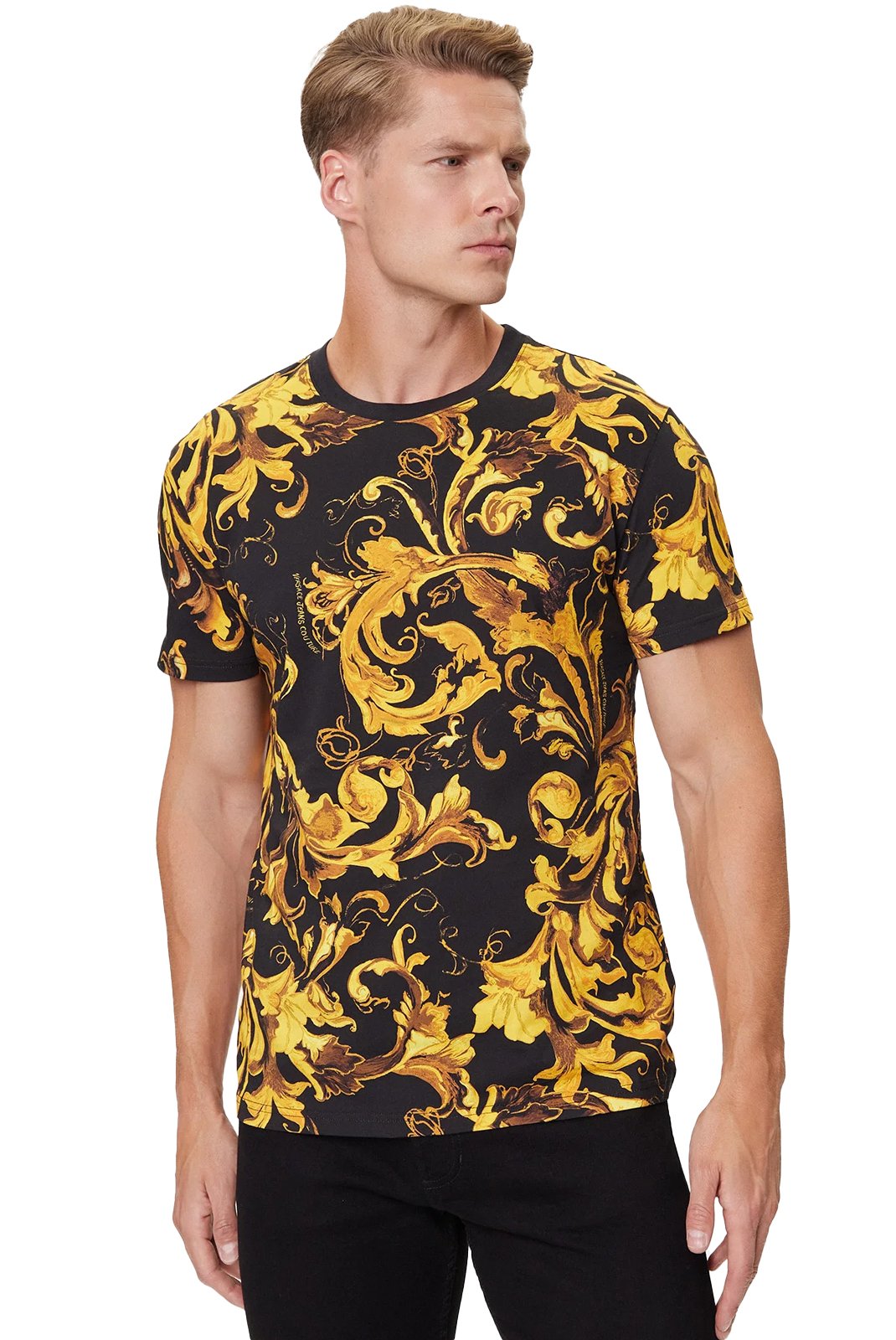 T-S manches courtes  Versace Jeans 79GAH6S0 JS515 G89 BLACK + GOLD