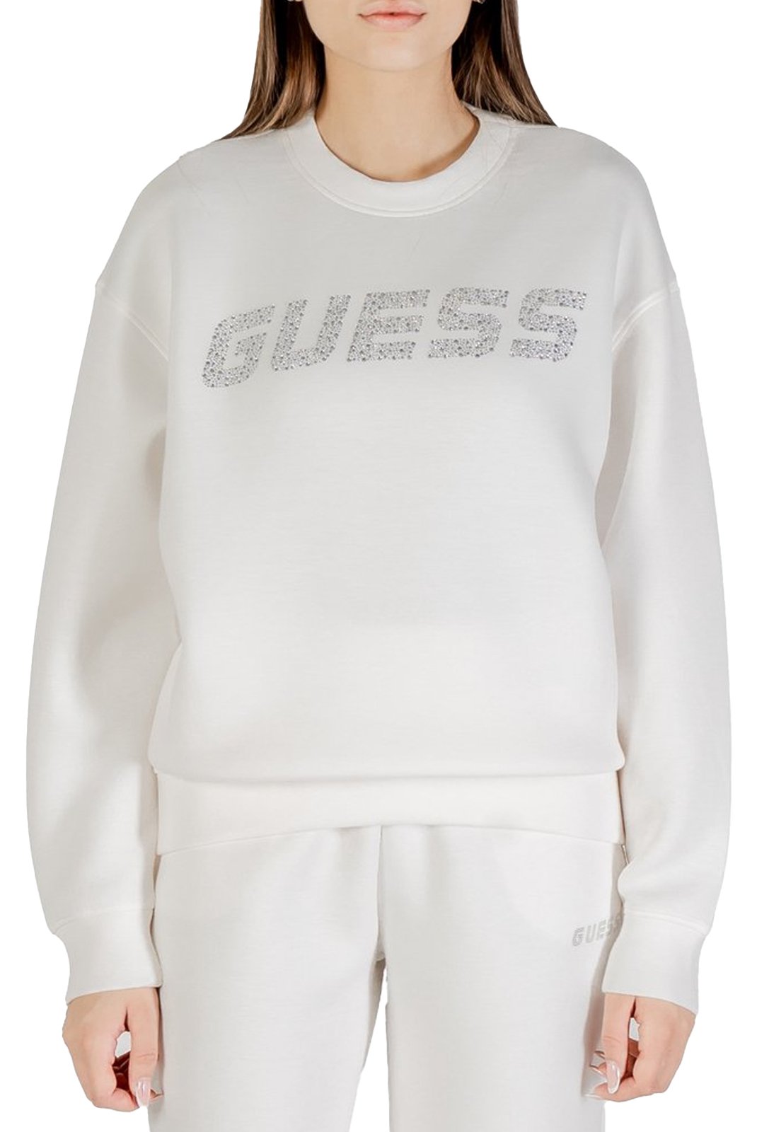 Sweat / sweat zippé  Guess jeans V4BQ15 K7UW2 G018 SALT WHITE