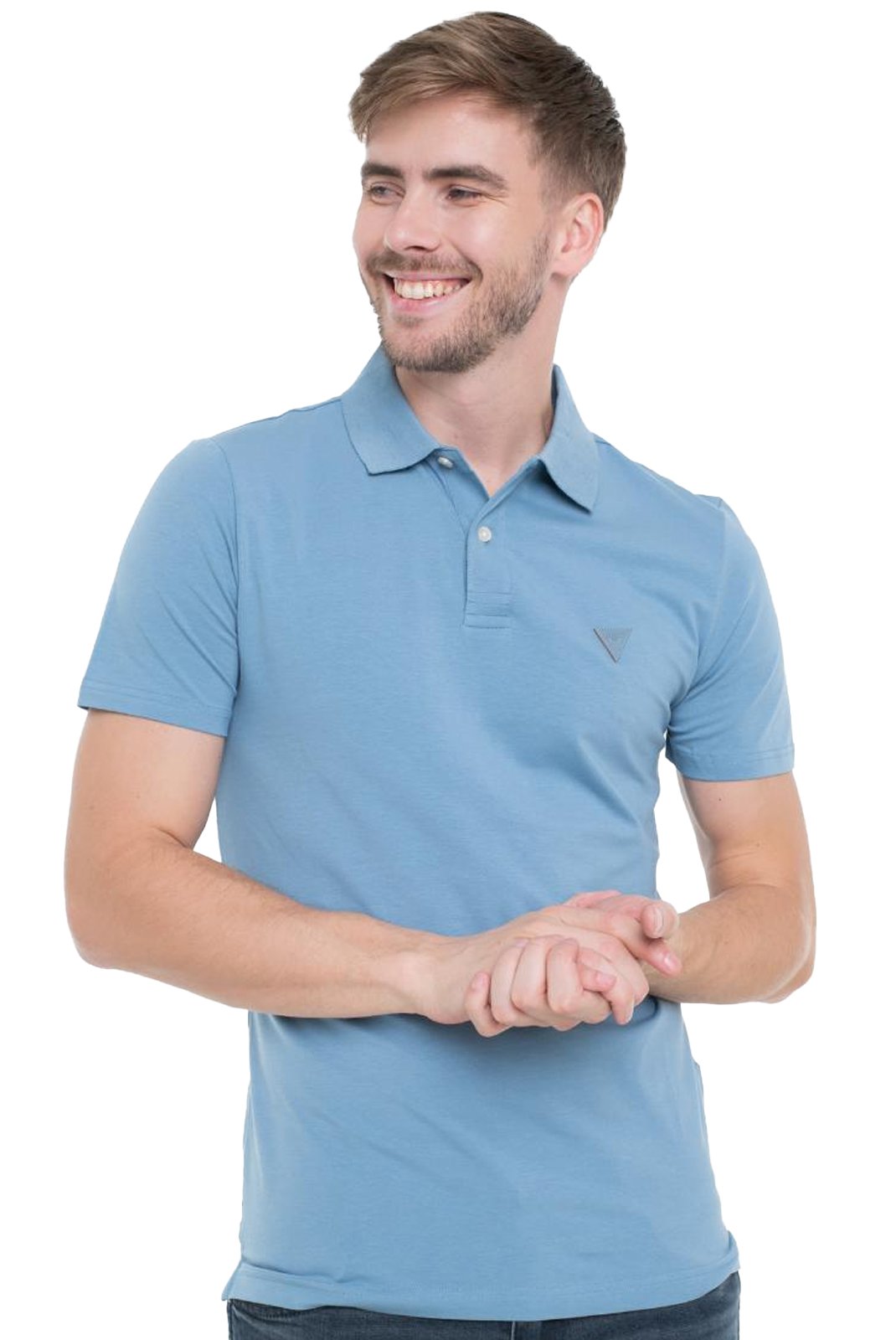 Polos manches courtes  Guess jeans M5BP66 J1314 G7EH PARISIAN ROOF BLUE