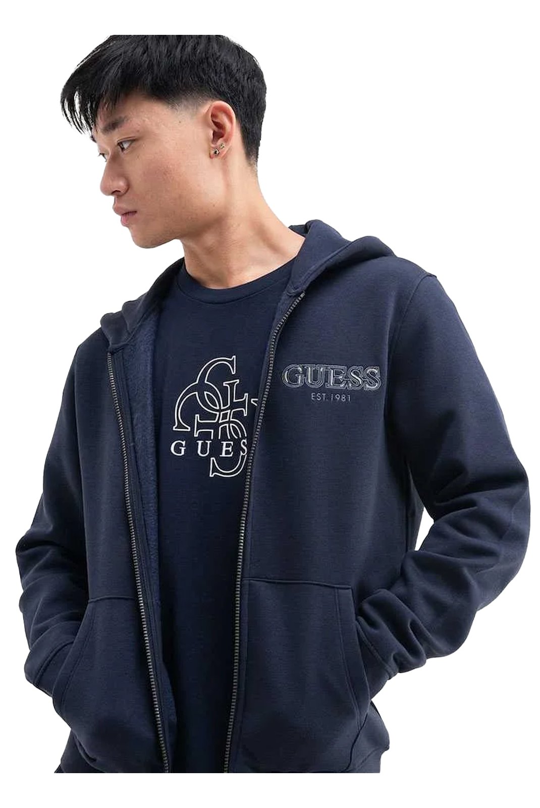 Sweats zippés  Guess jeans M5BQ48 K9Z21 G7V2 SMART BLUE