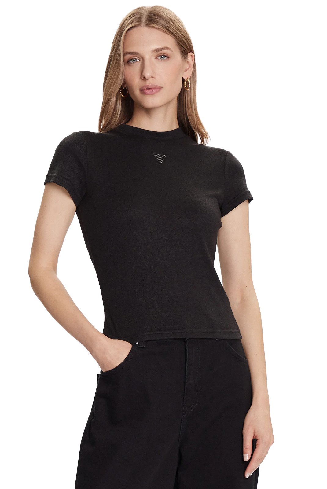 Tee shirt  Guess jeans W5BP07 KCGM2 JEBH JET BLACK HEATHER