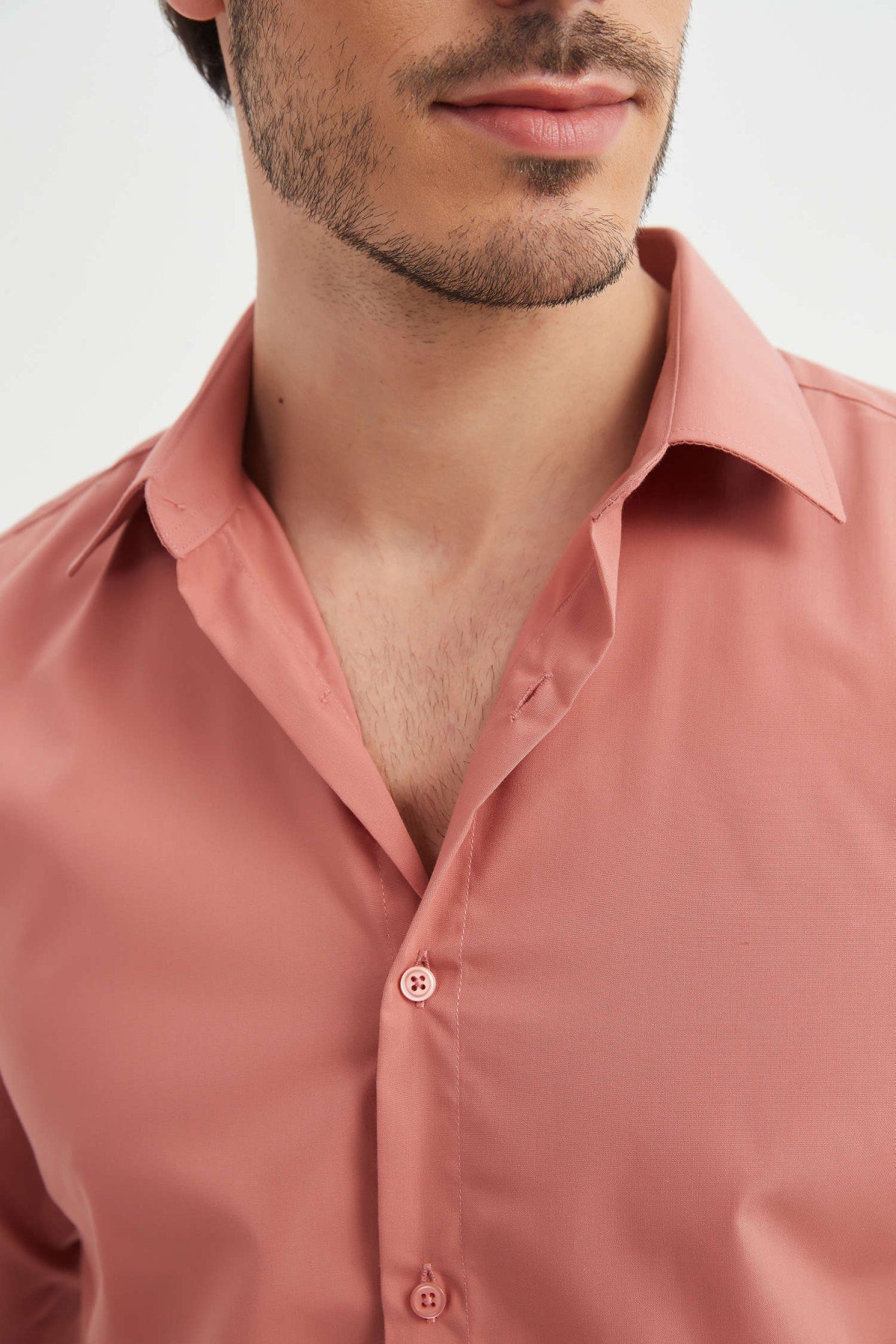 Chemises manches longues  Yves Enzo paris SLIM1009 82 Terracotta