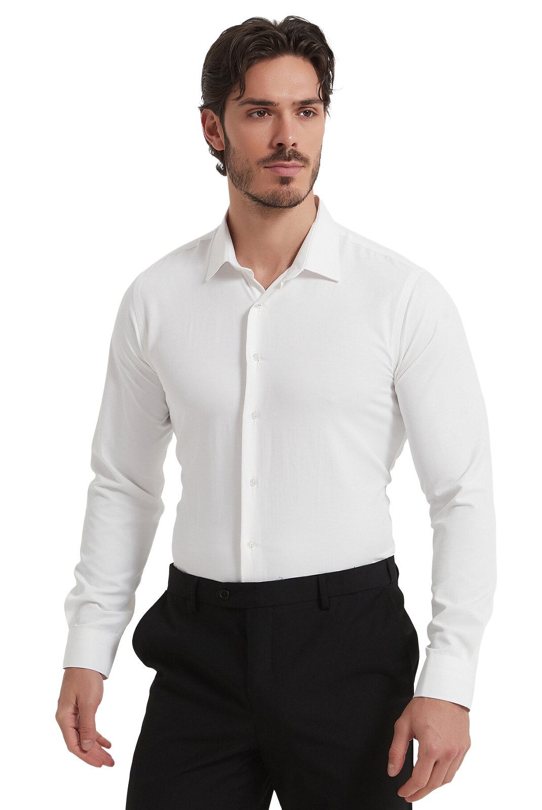 Chemises manches longues  Yves Enzo paris SAT100N Ivoire