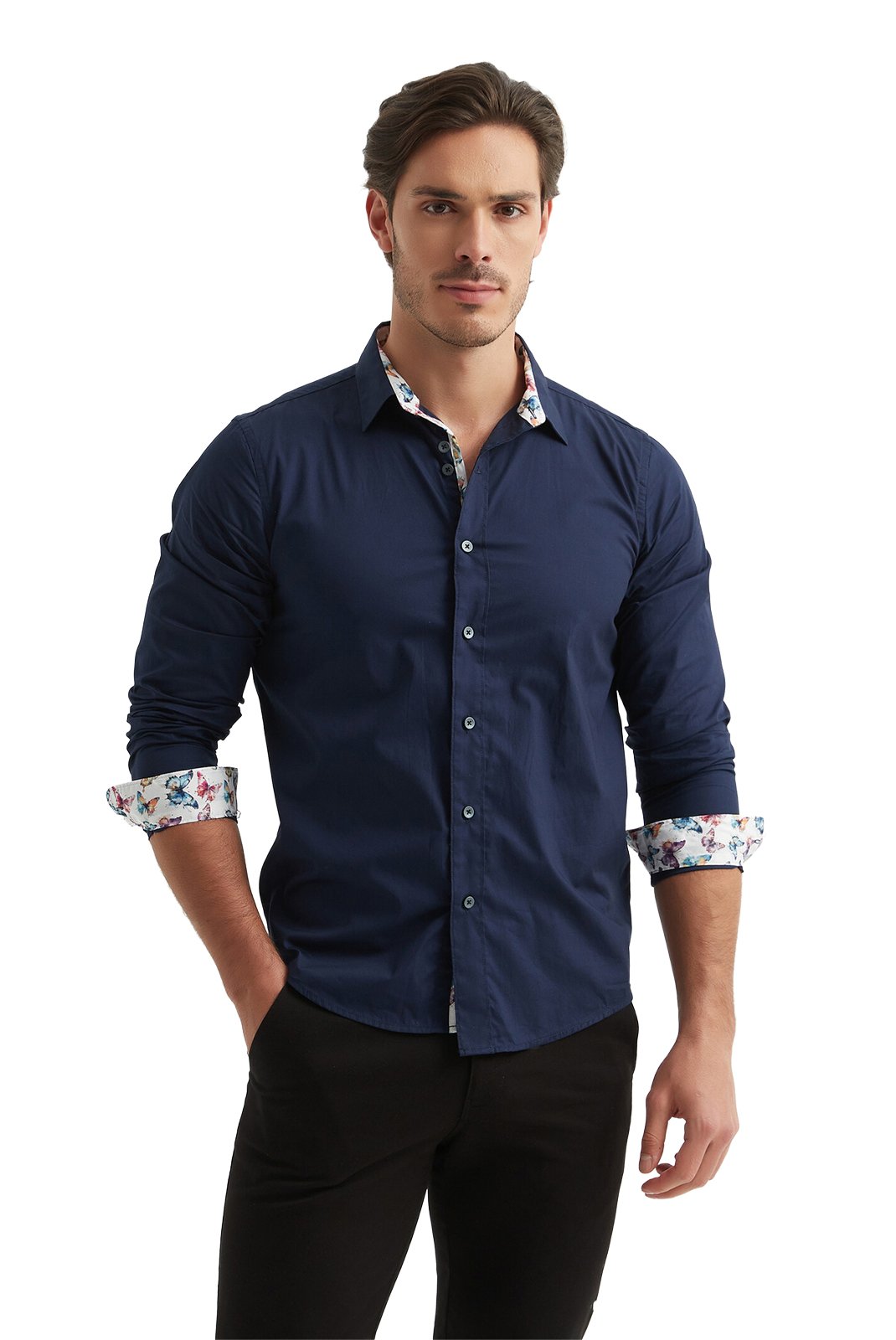 Chemises manches longues  Yves Enzo paris ENZO-118 Marine