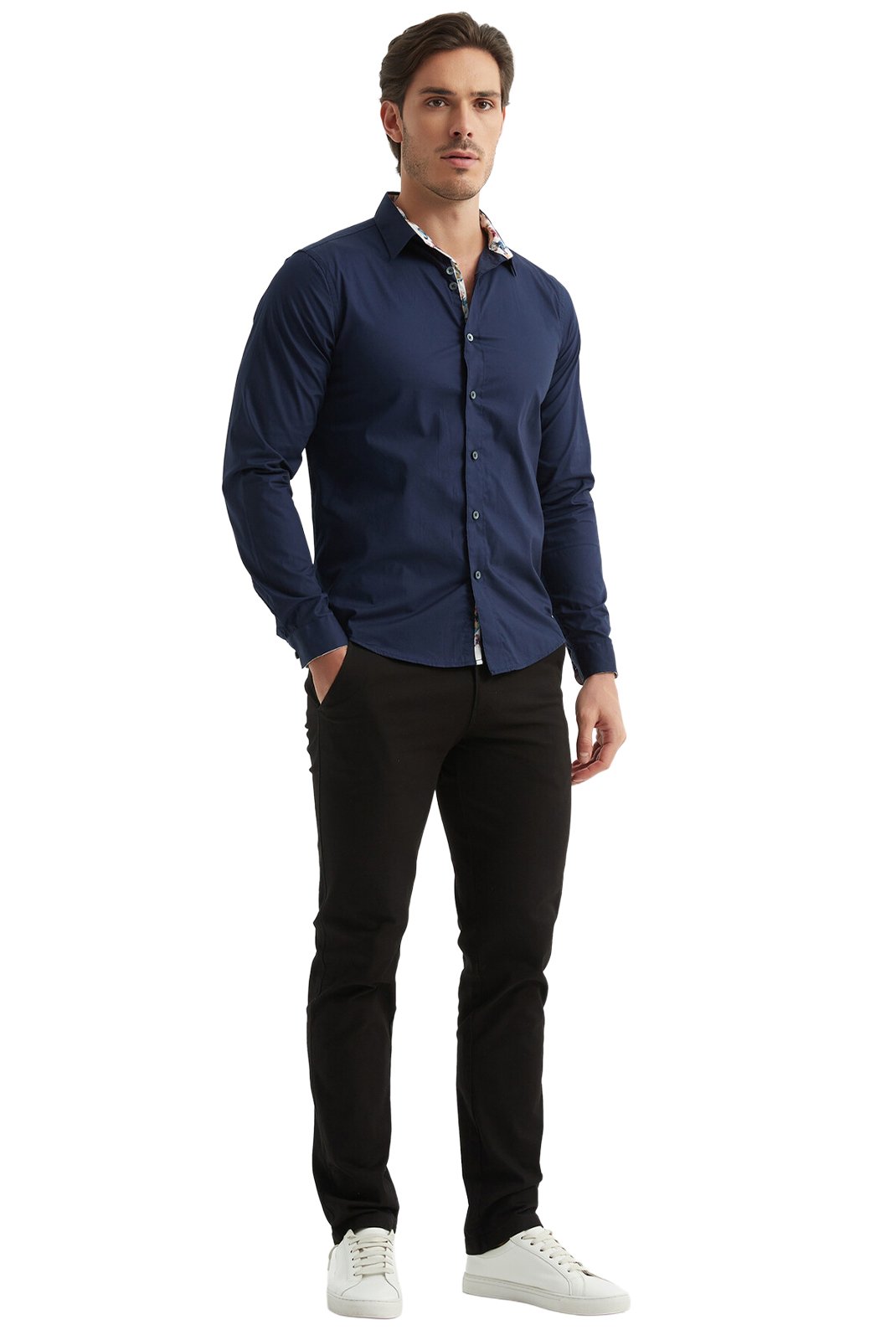 Chemises manches longues  Yves Enzo paris ENZO-118 Marine