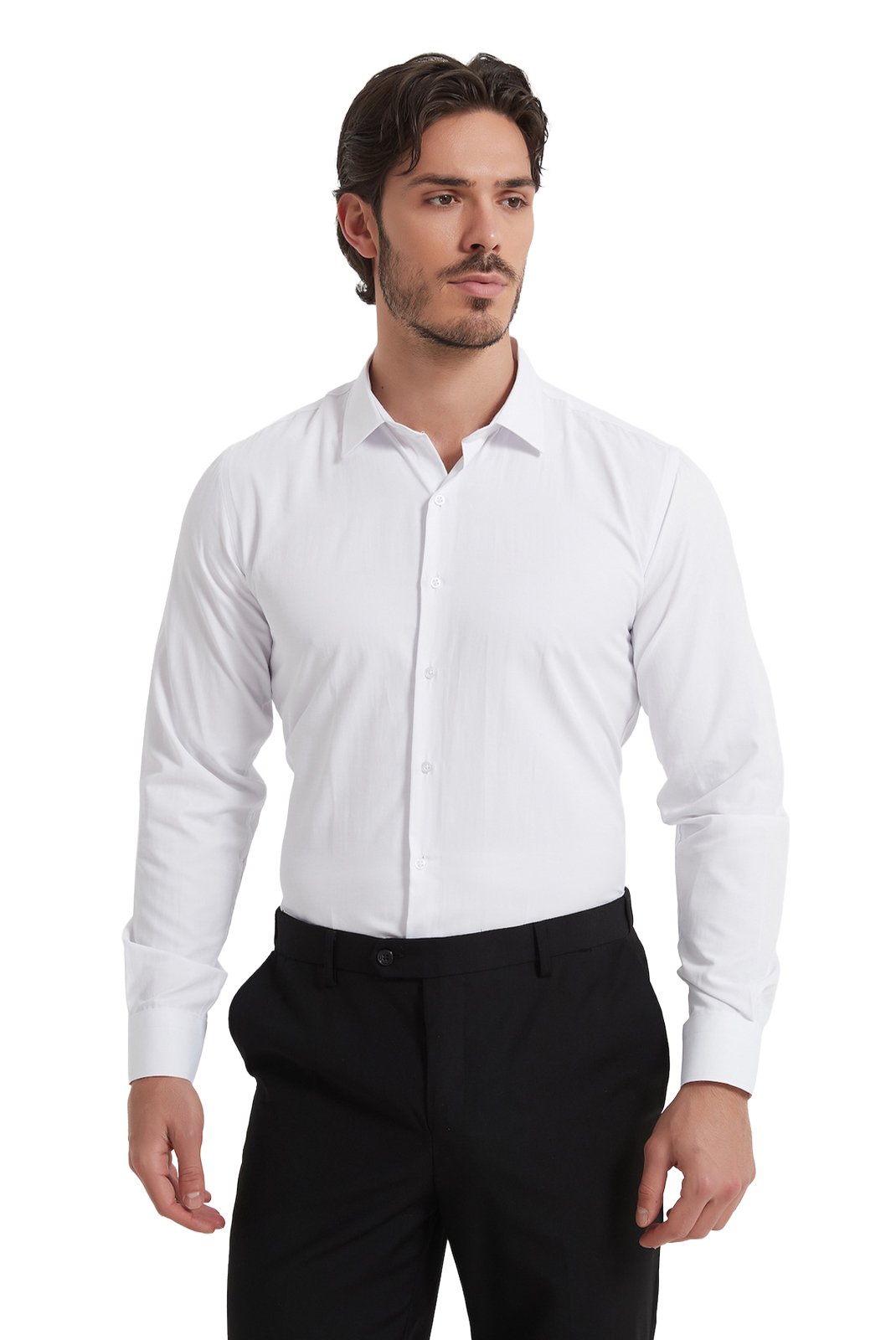 Chemises manches longues  Yves Enzo paris SAT100N Blanc