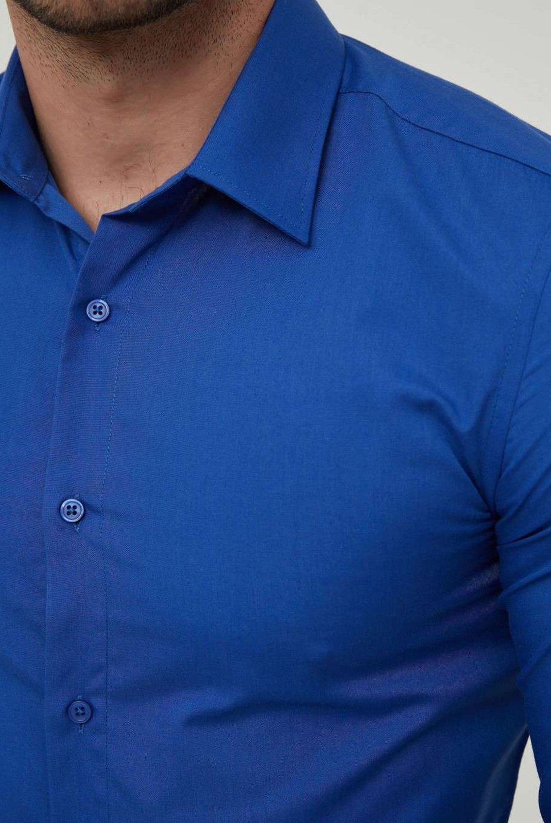 Chemises manches longues  Yves Enzo paris SLIM1009 8 Bleu Roi