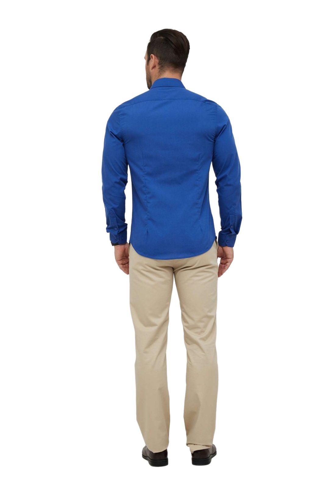 Chemises manches longues  Yves Enzo paris SLIM1009 8 Bleu Roi