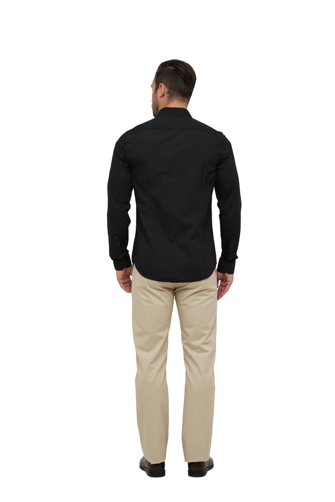 Chemises manches longues  Yves Enzo paris SLIM1009 12 Noir