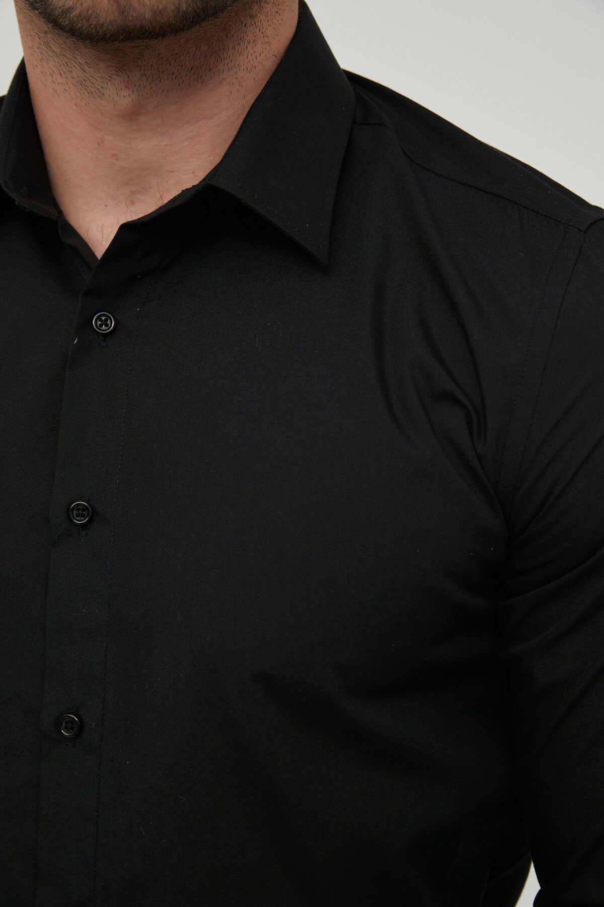 Chemises manches longues  Yves Enzo paris SLIM1009 12 Noir