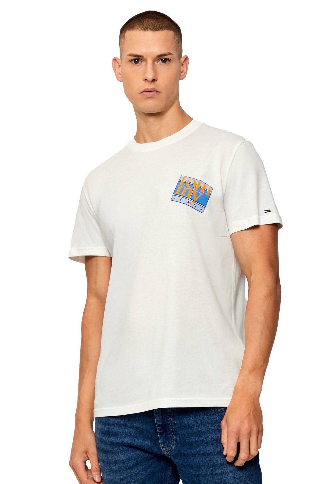 T-S manches courtes  Tommy Jeans DM0DM22127 YBL Ecru