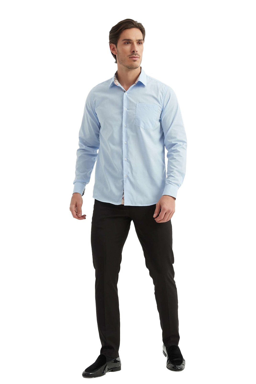 Chemises manches longues  Yves Enzo paris 6234-1 03 BLEU CIEL