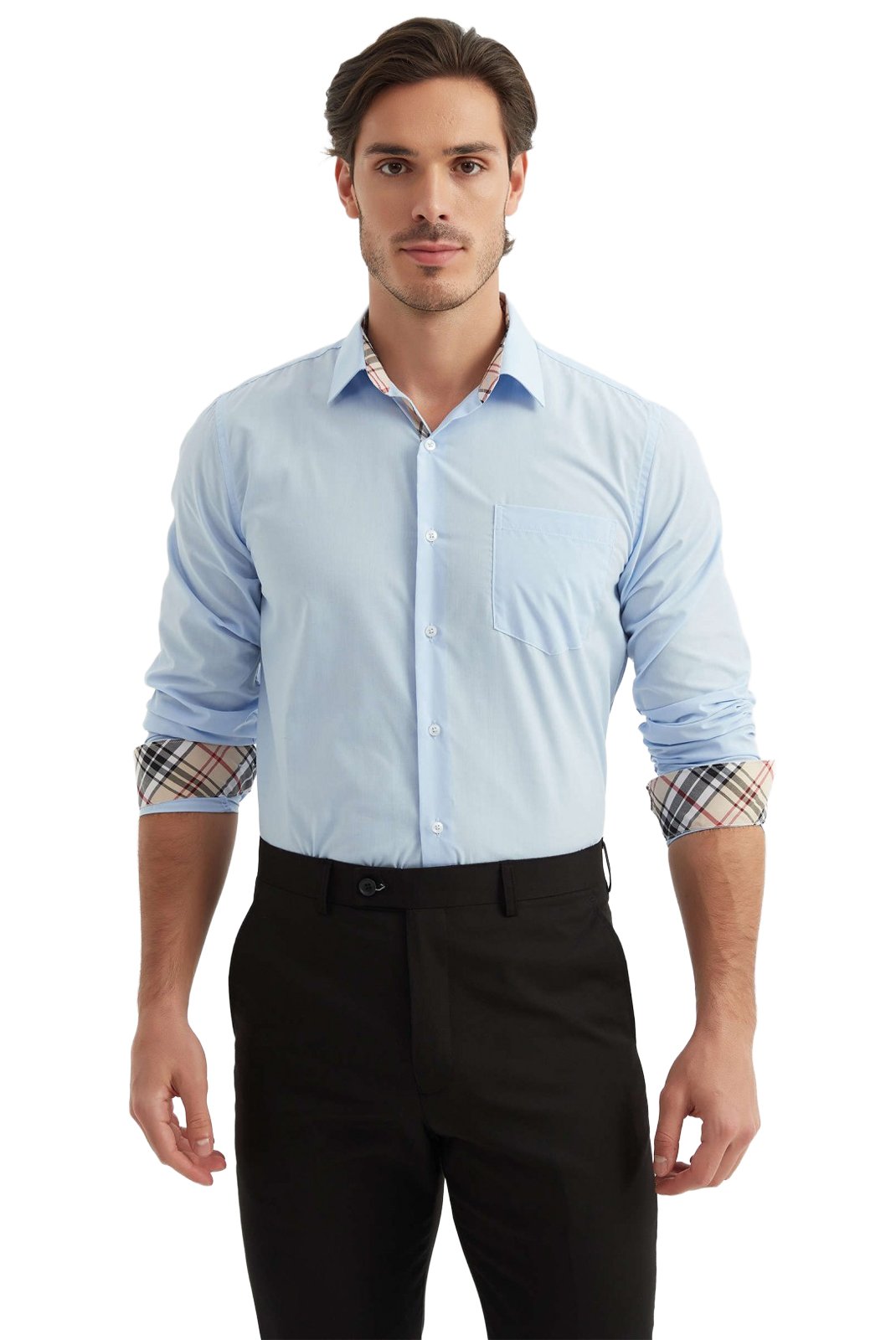 Chemises manches longues  Yves Enzo paris 6234-1 03 BLEU CIEL