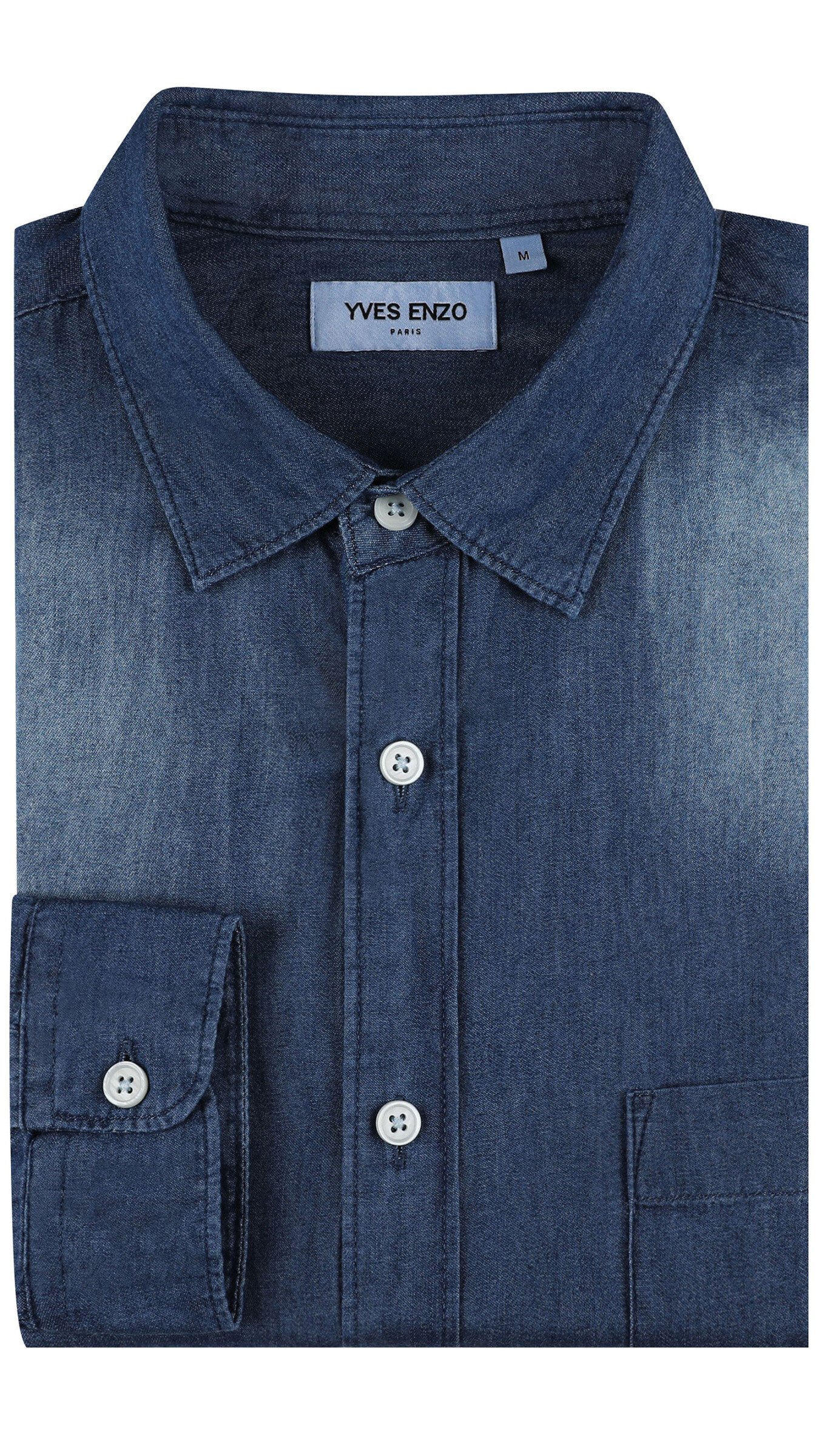 Chemises manches longues  Yves Enzo paris DN-J052 Bleu foncé