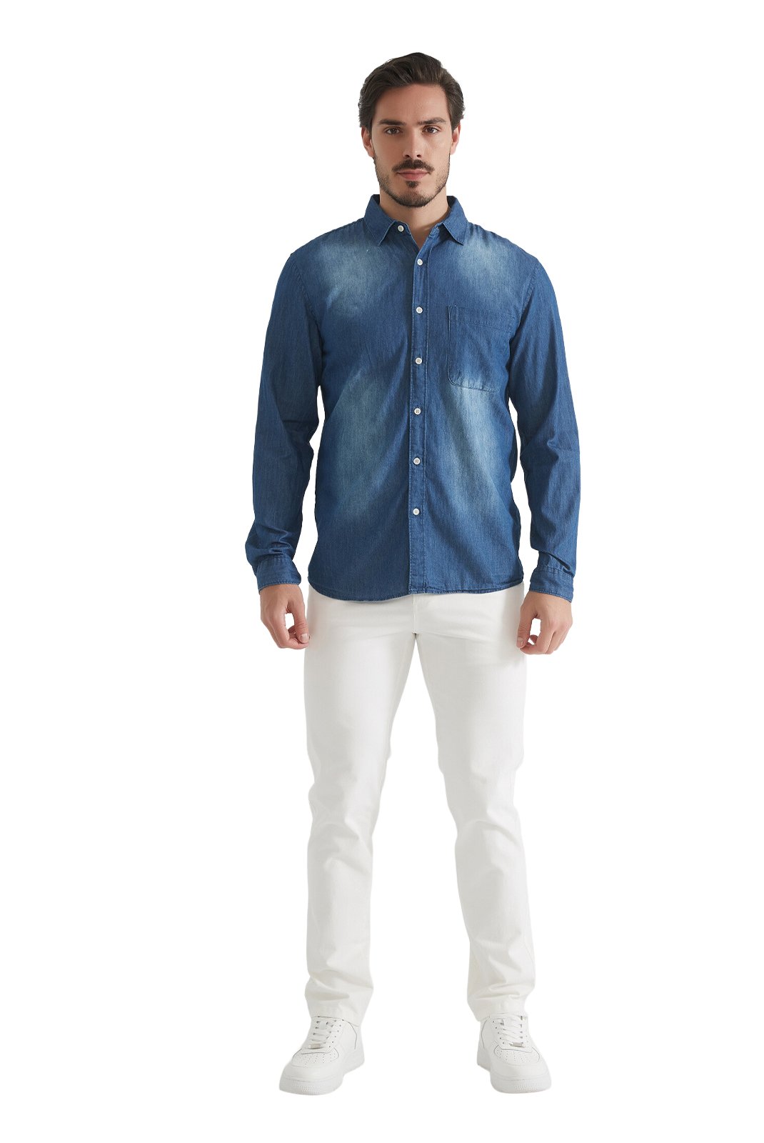 Chemises manches longues  Yves Enzo paris DN-J052 Bleu foncé