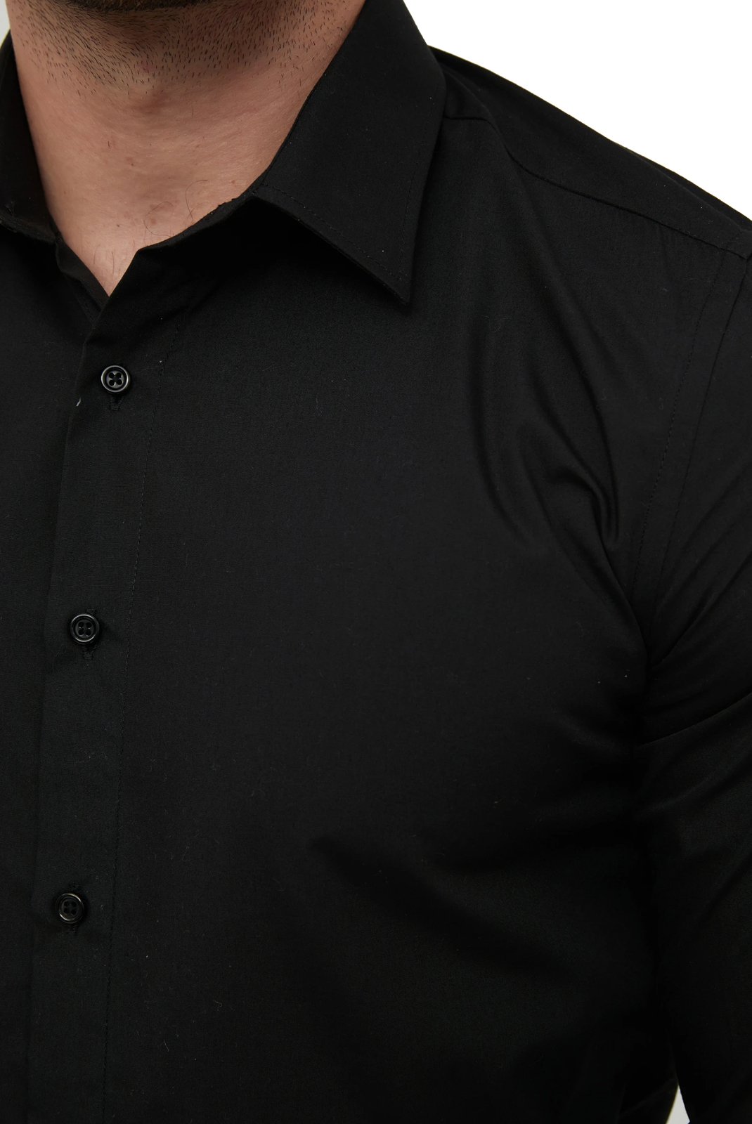 Chemises manches longues  Yves Enzo paris SLIM1009 10 Noir