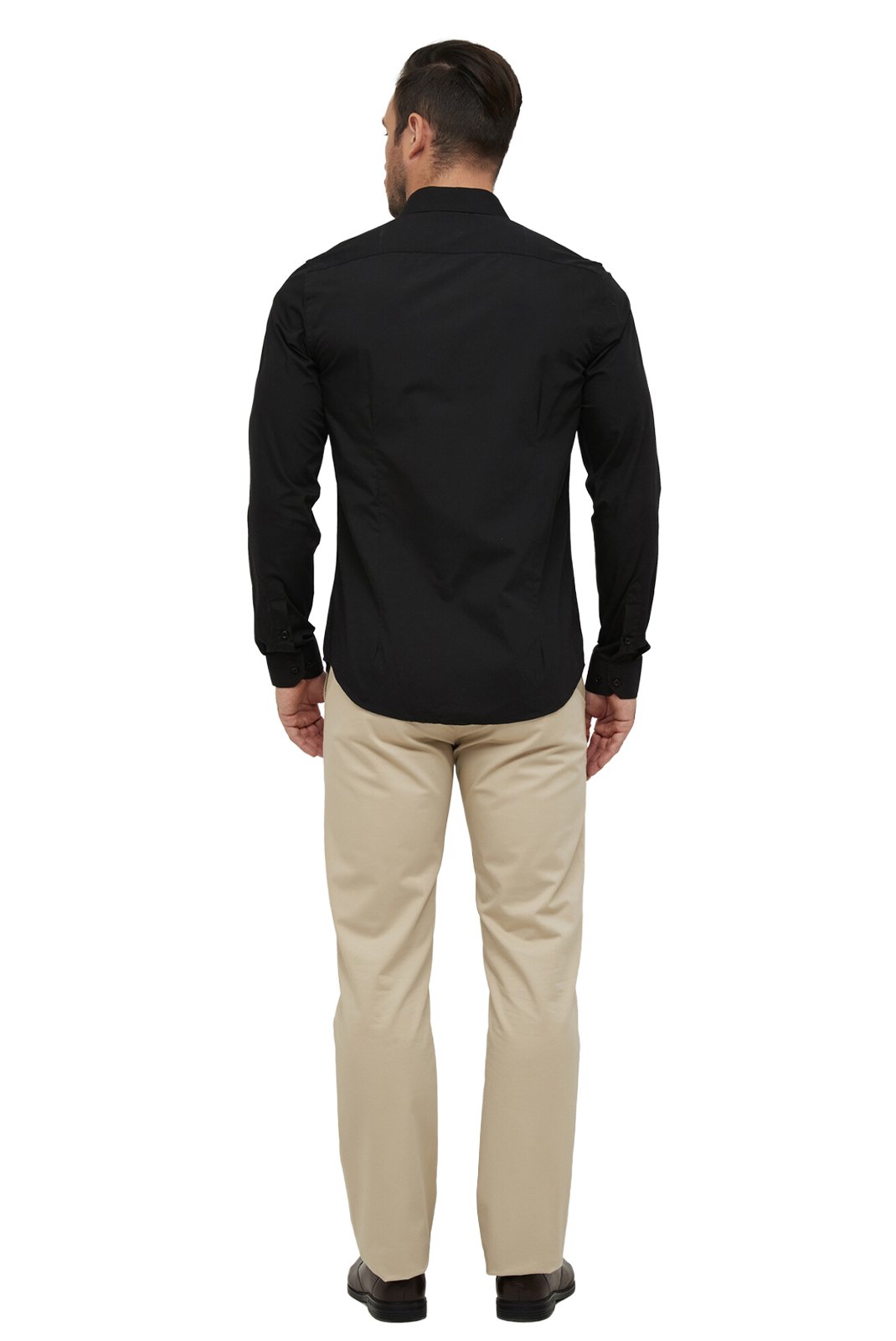 Chemises manches longues  Yves Enzo paris SLIM1009 10 Noir