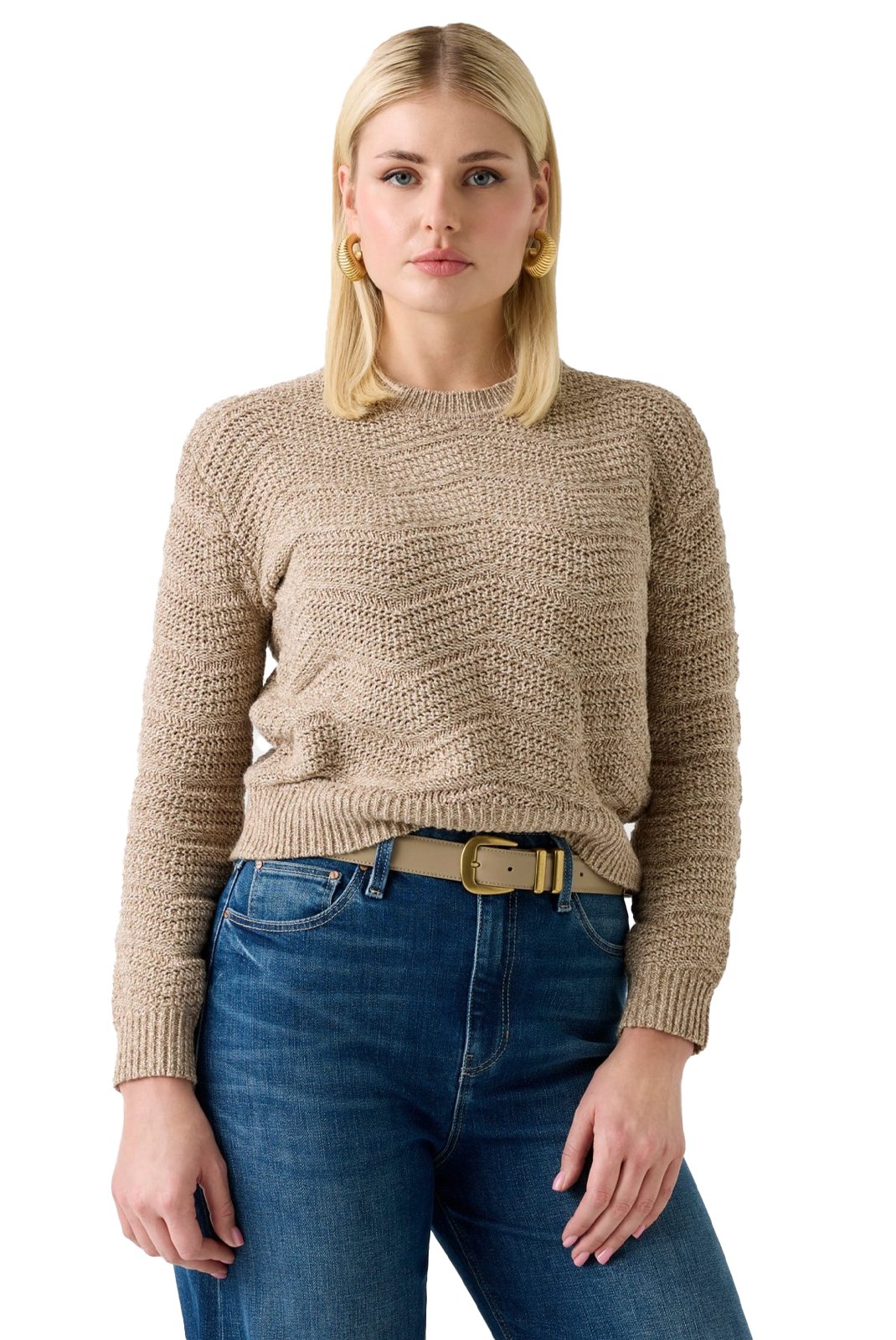 Pull  Guess jeans W6RR31 Z4701 FNFP BEIGE HEATHER LUREX