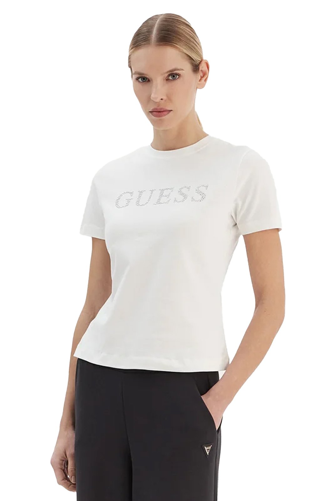 Tee shirt  Guess jeans V6RI20 J1314 G027 WHITE GLAM