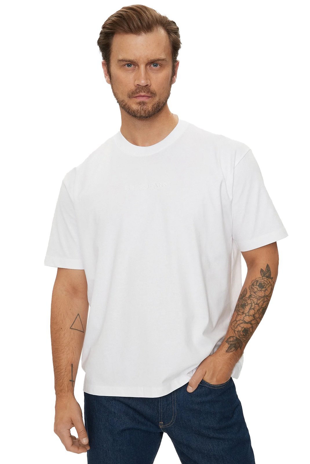 T-S manches courtes  Guess jeans M4YI44 K8FQ4 G011 Pure White